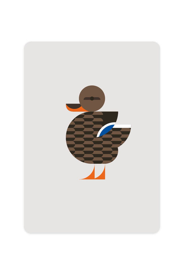 Postcard with Mallard Duck - The Woman