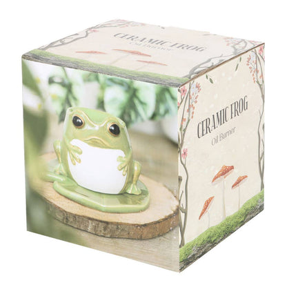 Brûleur à huile en forme de grenouille sur nénuphar