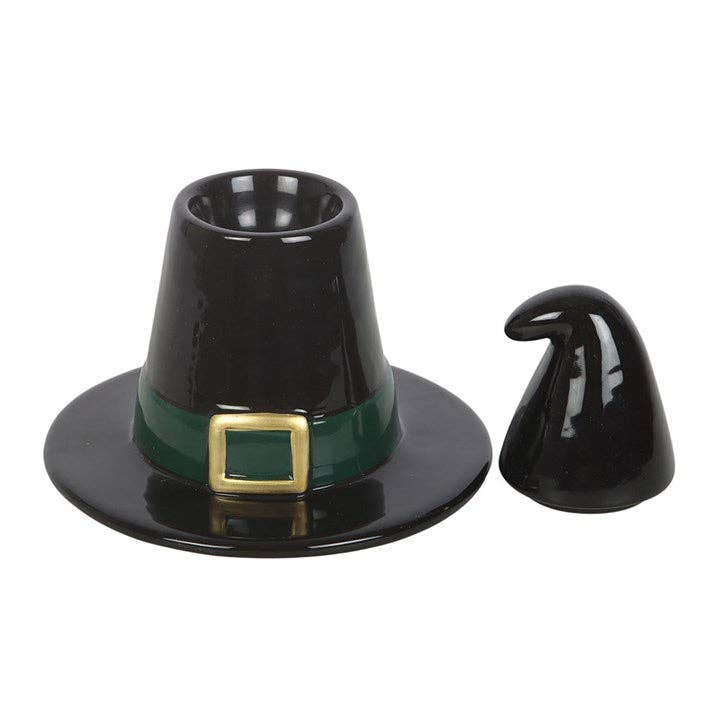Brûle-parfum chapeau de sorcière noir pour Halloween
