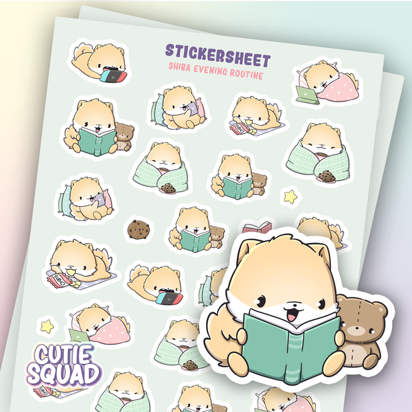 Shiba Evening Routine Sticker Sheets