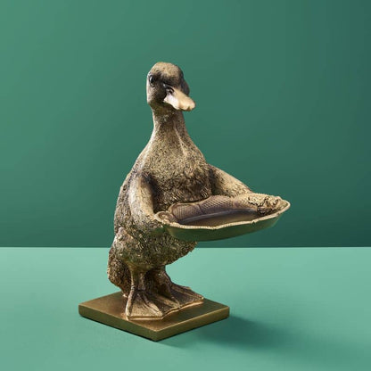 Gold Duck Card Holder, Resin