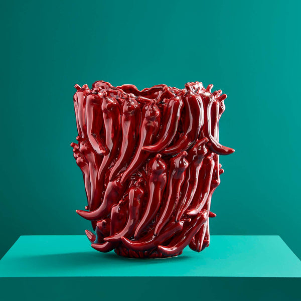 Chili vase, burgundy