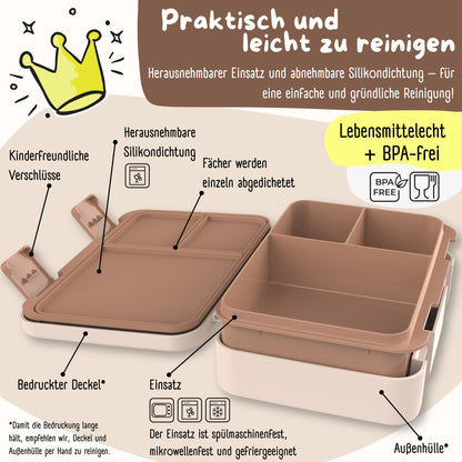 Brotdose mit Fächern, leicht & auslaufsicher - Polizei braun