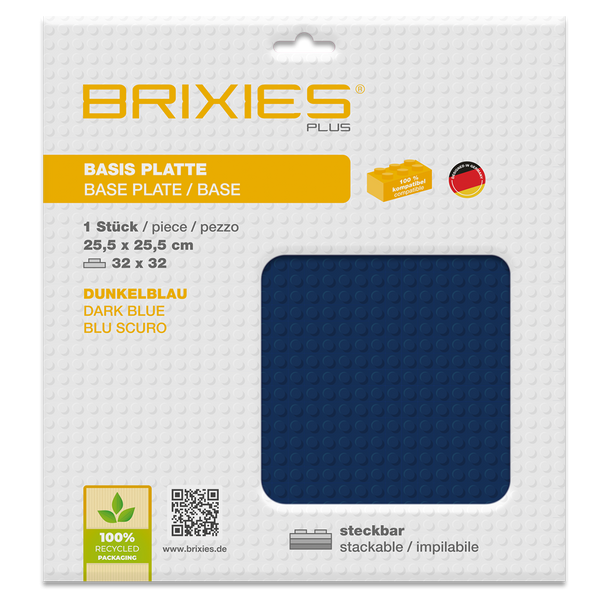 BRIXIES Plus Base Plate Dark Blue 32 x 32 Studs
