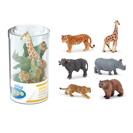 Mini PLUS Wild Animals Figures Set 2, 6 pieces