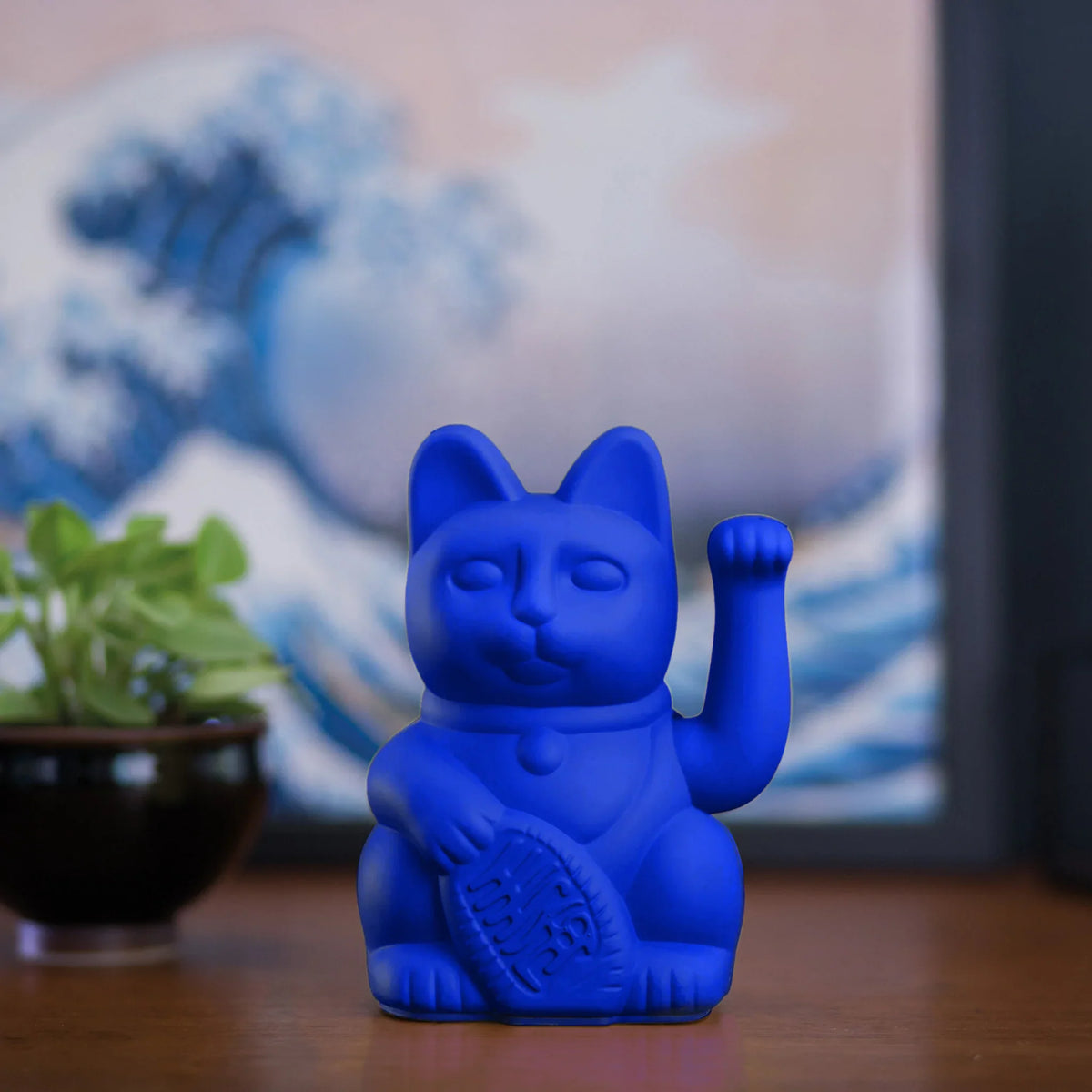 Chat Chanceux Bleu Royal