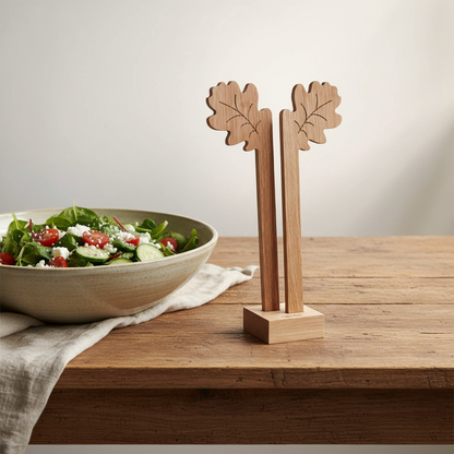 Salad servers - Oak leaves