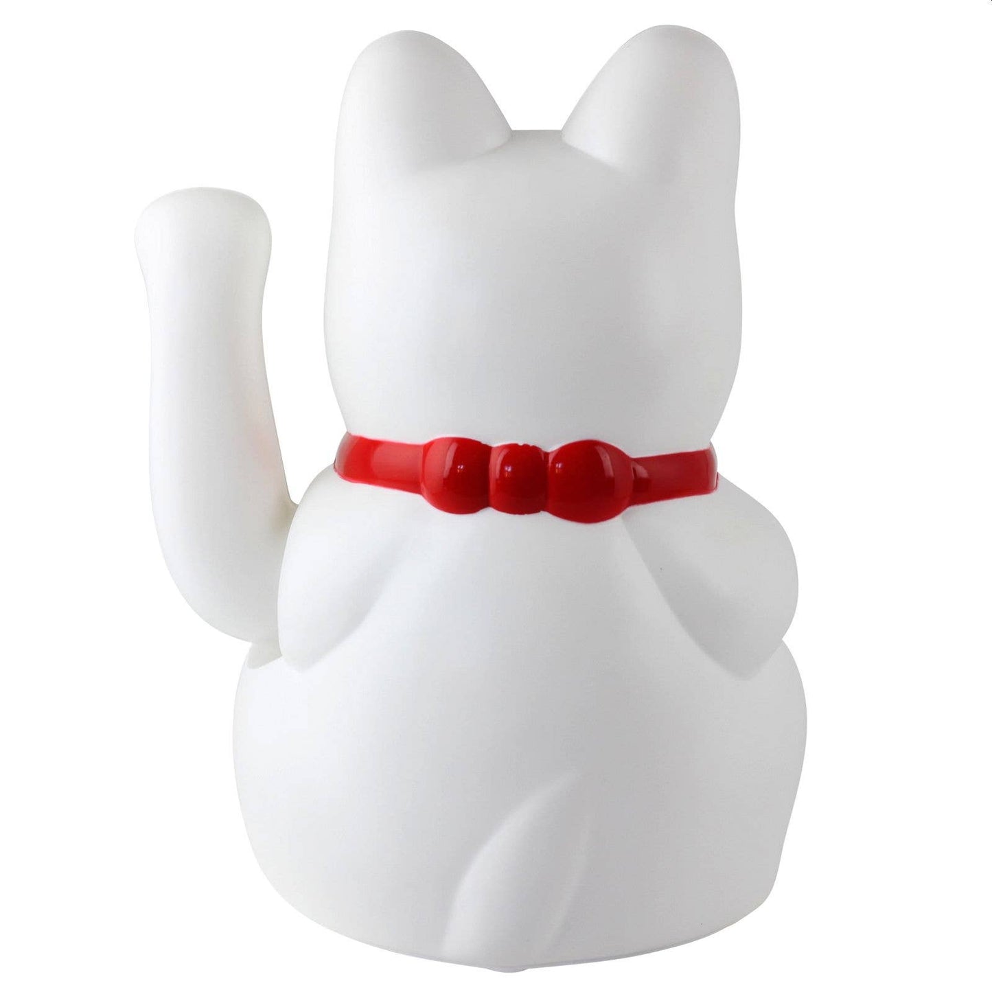 Maneki-neko lucky cat, undulating cat, 20 cm, white