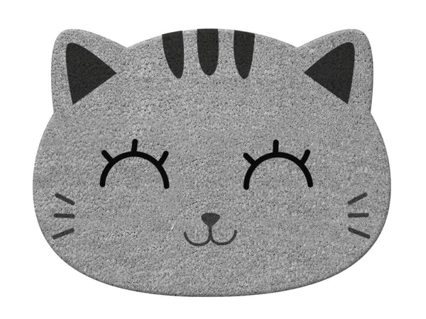 Grey cat doormat