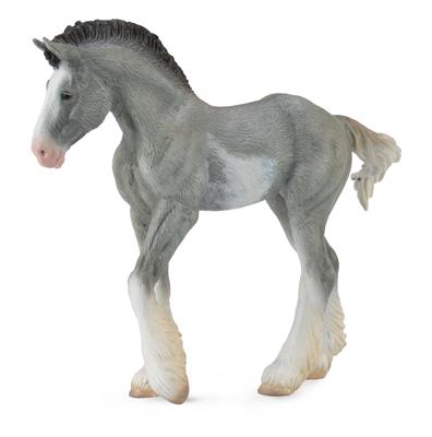 Figurine Poulain Clydesdale Rouan Bleu - (M)