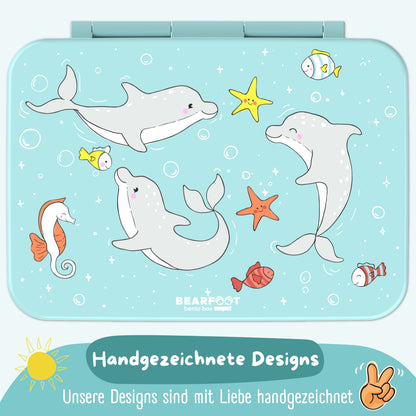 Lunch box with compartments, lightweight & leak-proof - Dolphin
