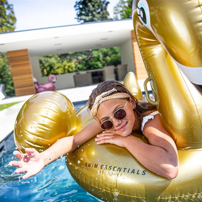 Cygne Gonflable Doré XXL