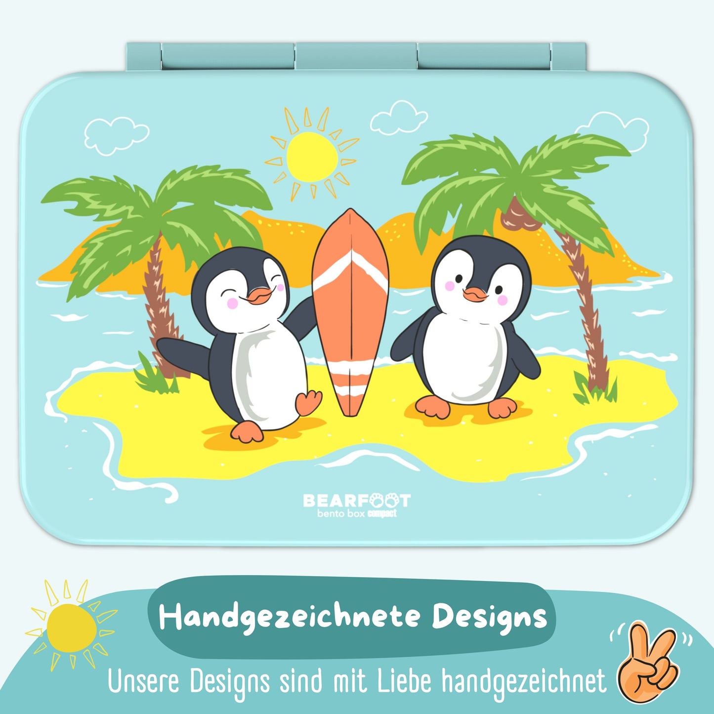 Bento Box with Compartments, Lightweight & Leakproof - Penguin