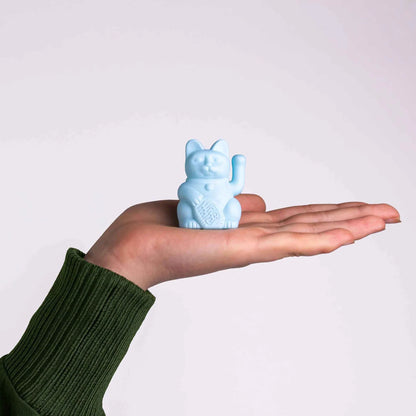 Light Blue Solar Lucky Cat
