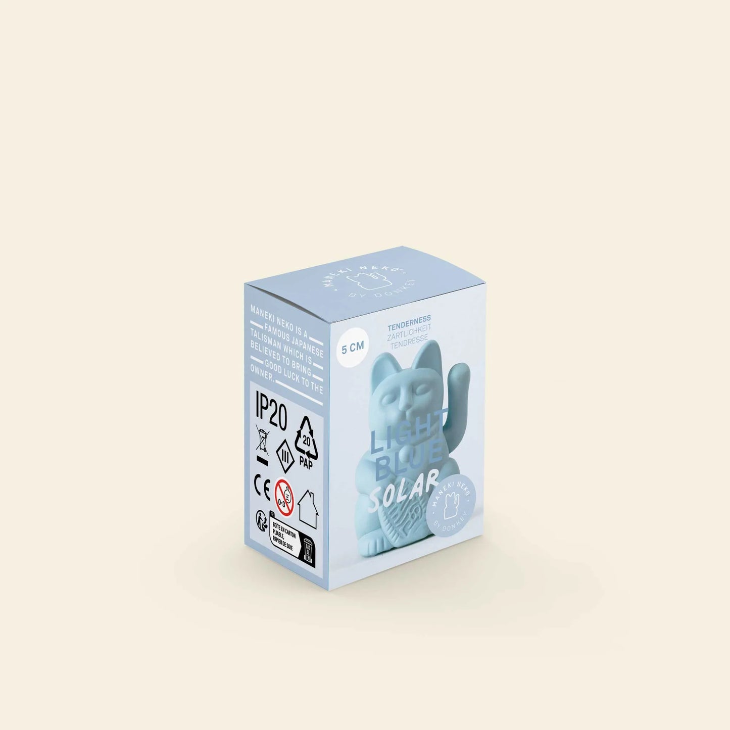 Light Blue Solar Lucky Cat