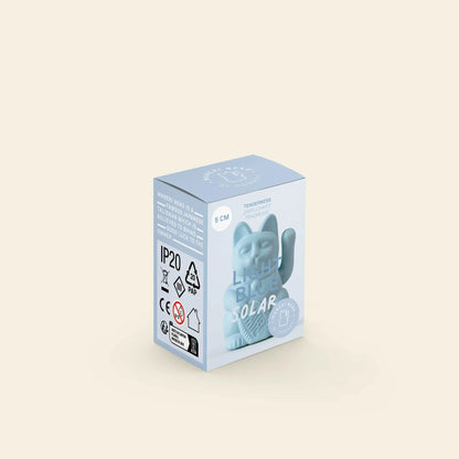 Light Blue Solar Lucky Cat