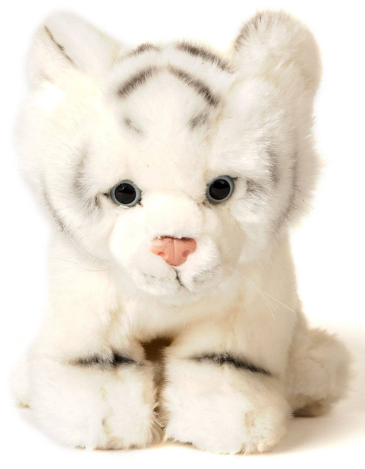 Peluche tigre blanc assis