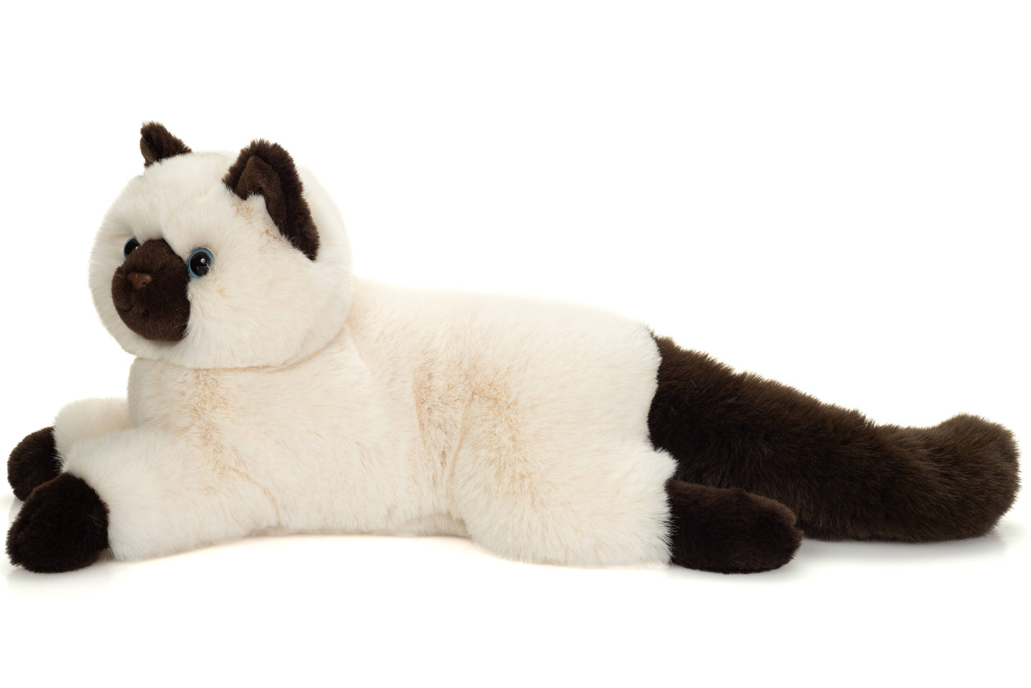 Peluche Chat Sacré de Birmanie couché