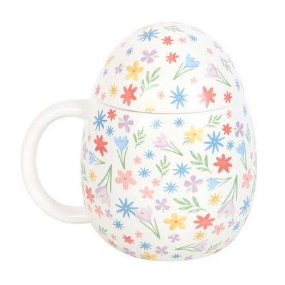 Easter egg mug with spring floral print