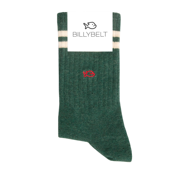 Retro Socks - Teal, Beige Stripes