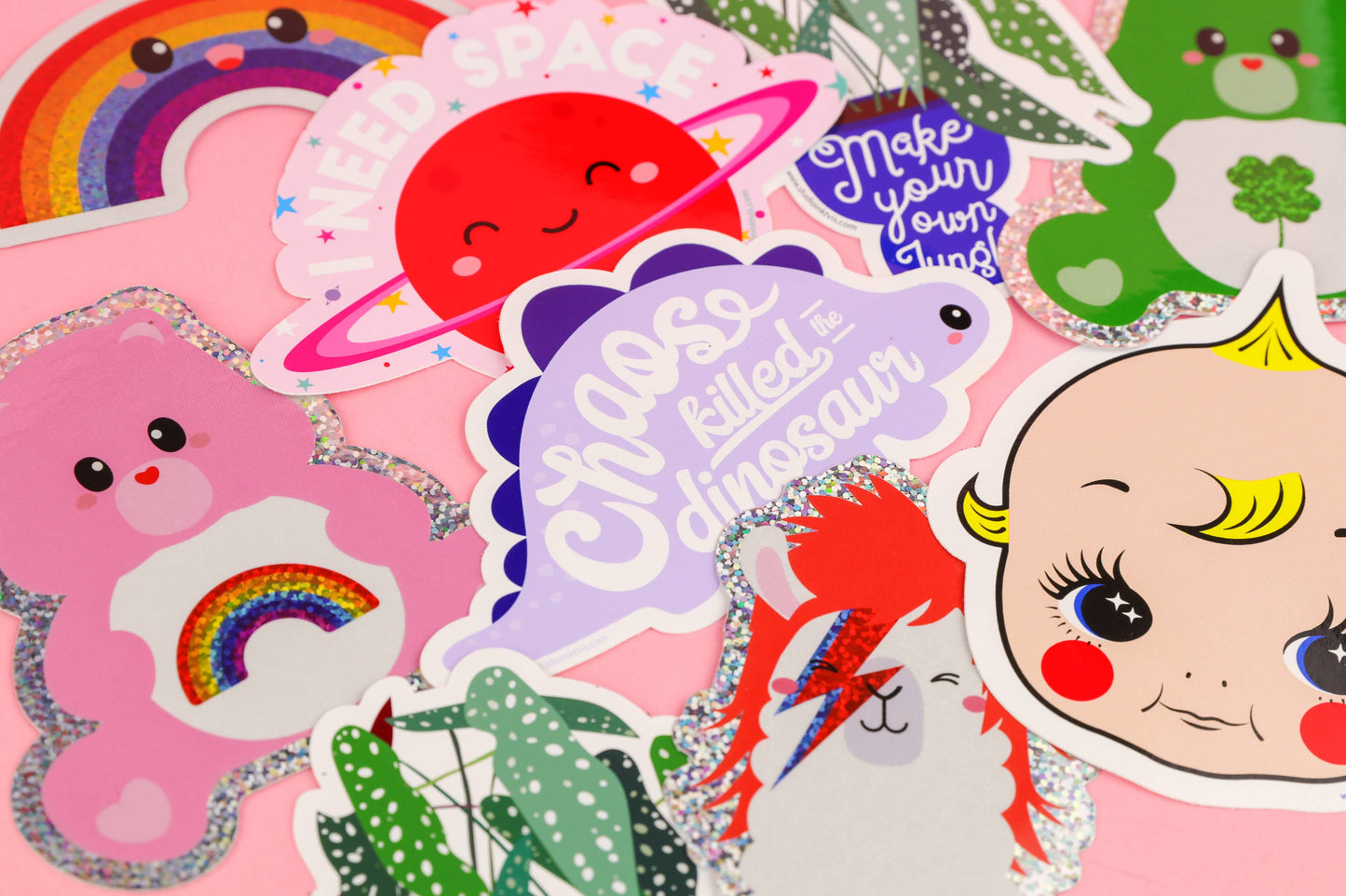 David Bowie Ziggy Stardust Llama Glitter Sticker