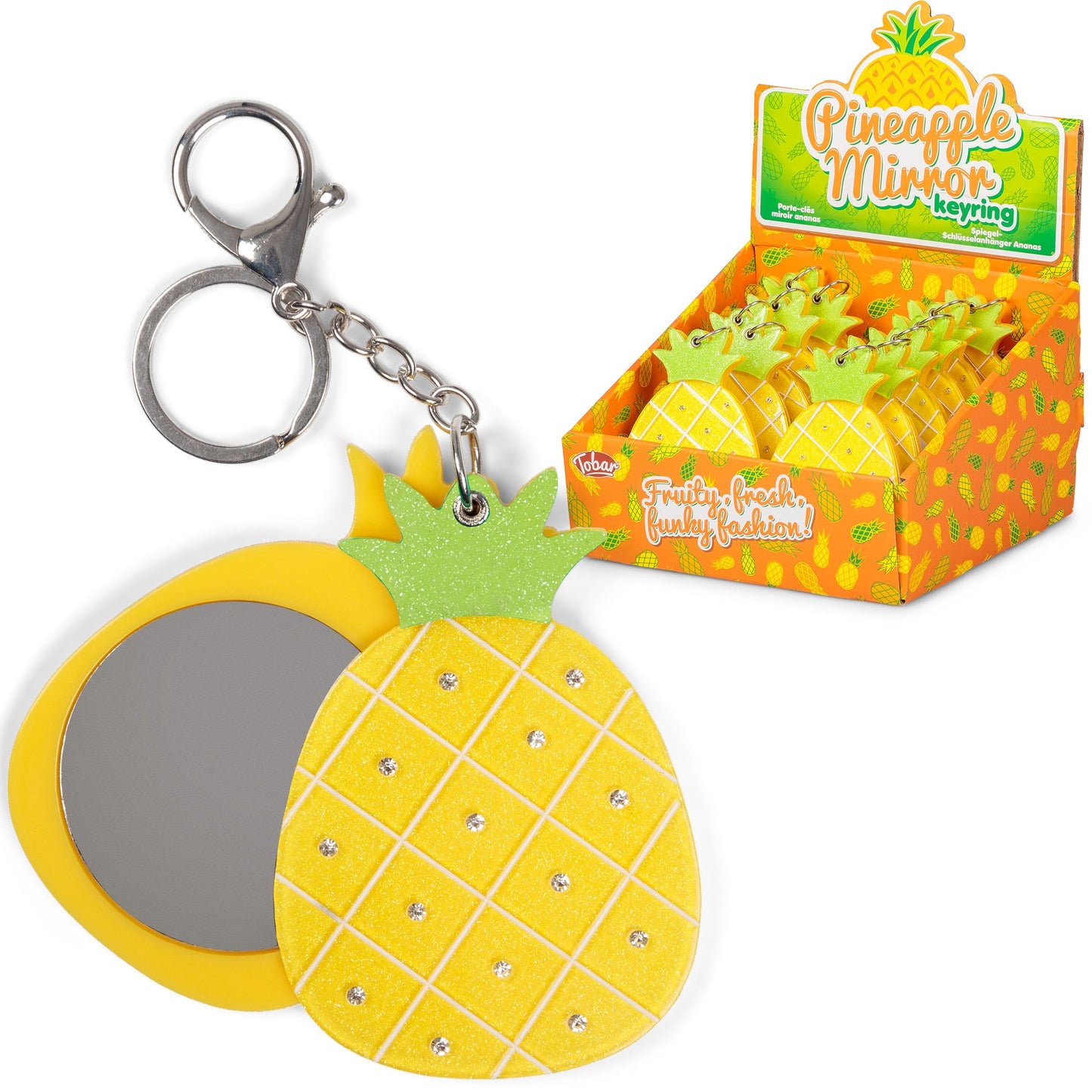 PORTE-CLÉS MIROIR ANANAS