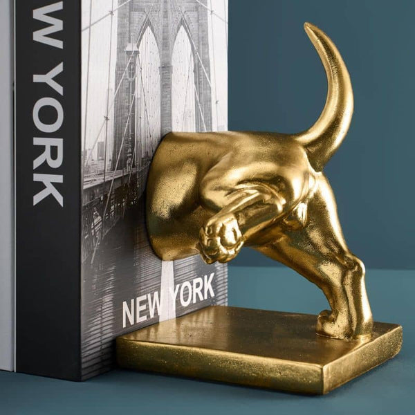 S/2 Dachshund Bookends, Gold 27.5 x 14 x 20 cm