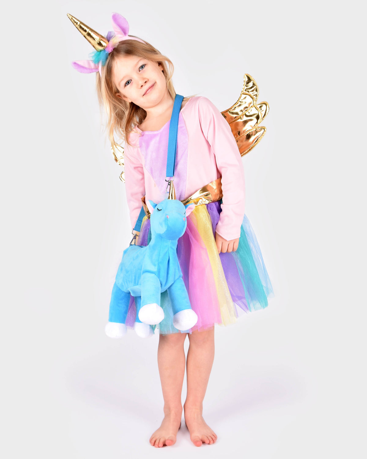 Unicorn bag with zipper and adjustable 45 cm shoulder strap