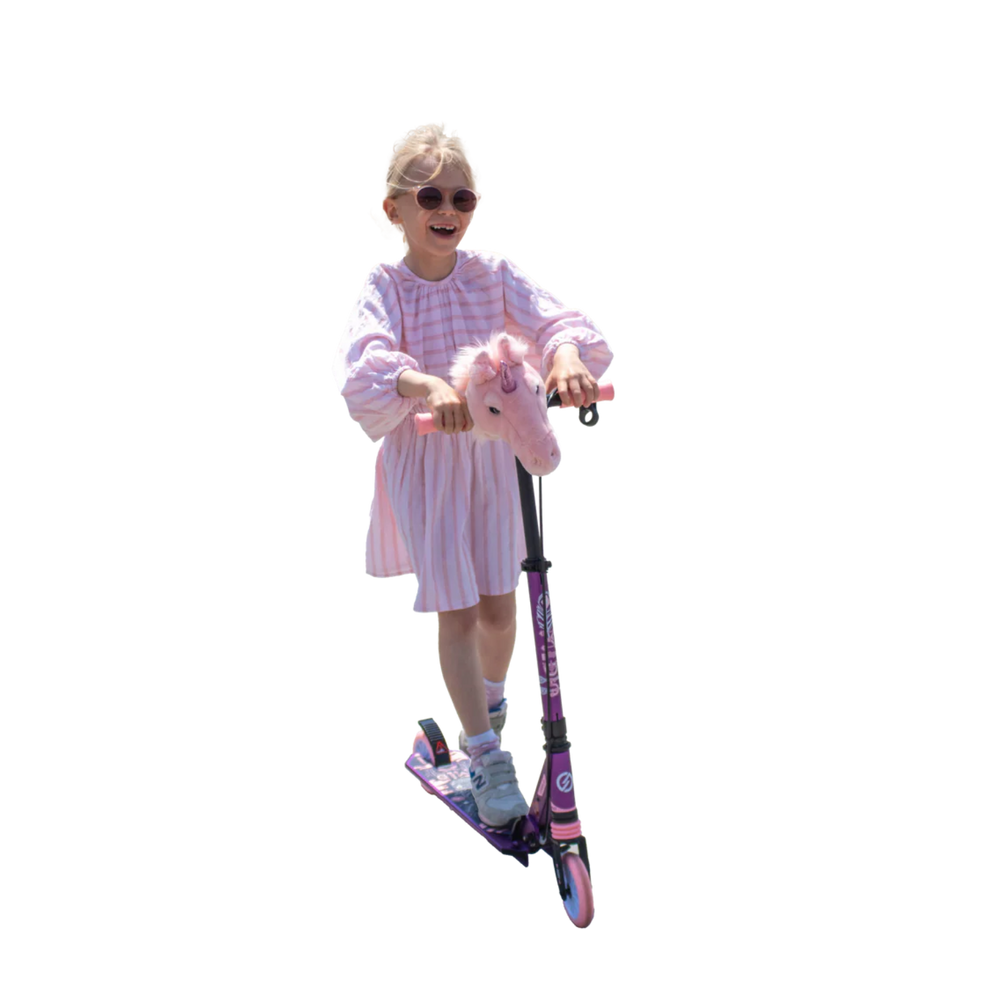 Accessoire tête de licorne rose pour vélo ou trottinette enfant