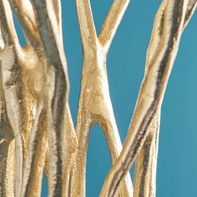 Roots candlestick, gold aluminum, 25 x 22 x 63.5 cm