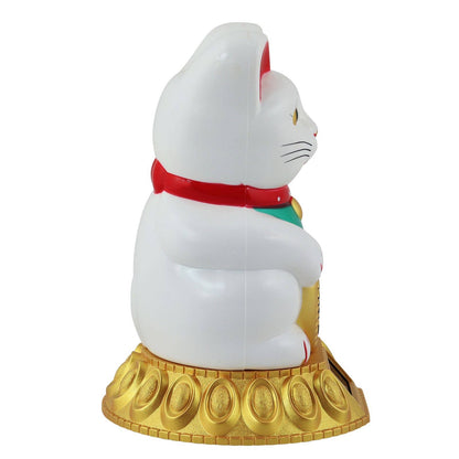 Solar Lucky Cat white 18cm