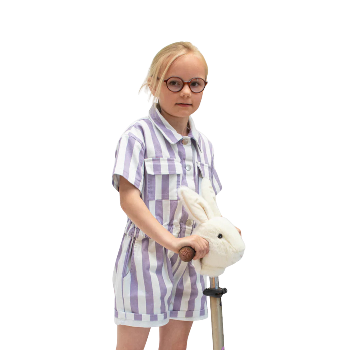 Accessoire tête de lapin blanc pour vélo ou trottinette enfant