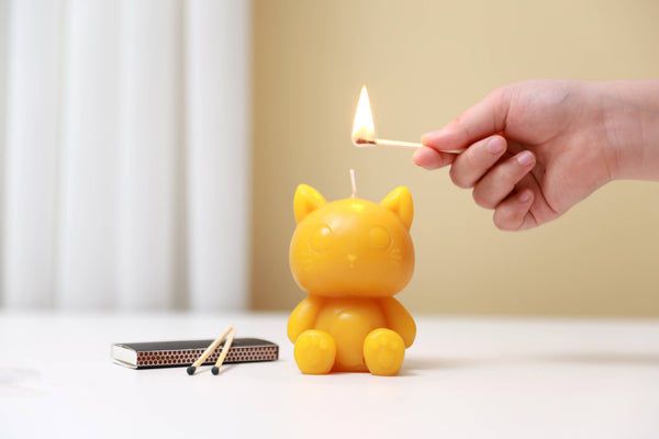 Yellow Cat Candle