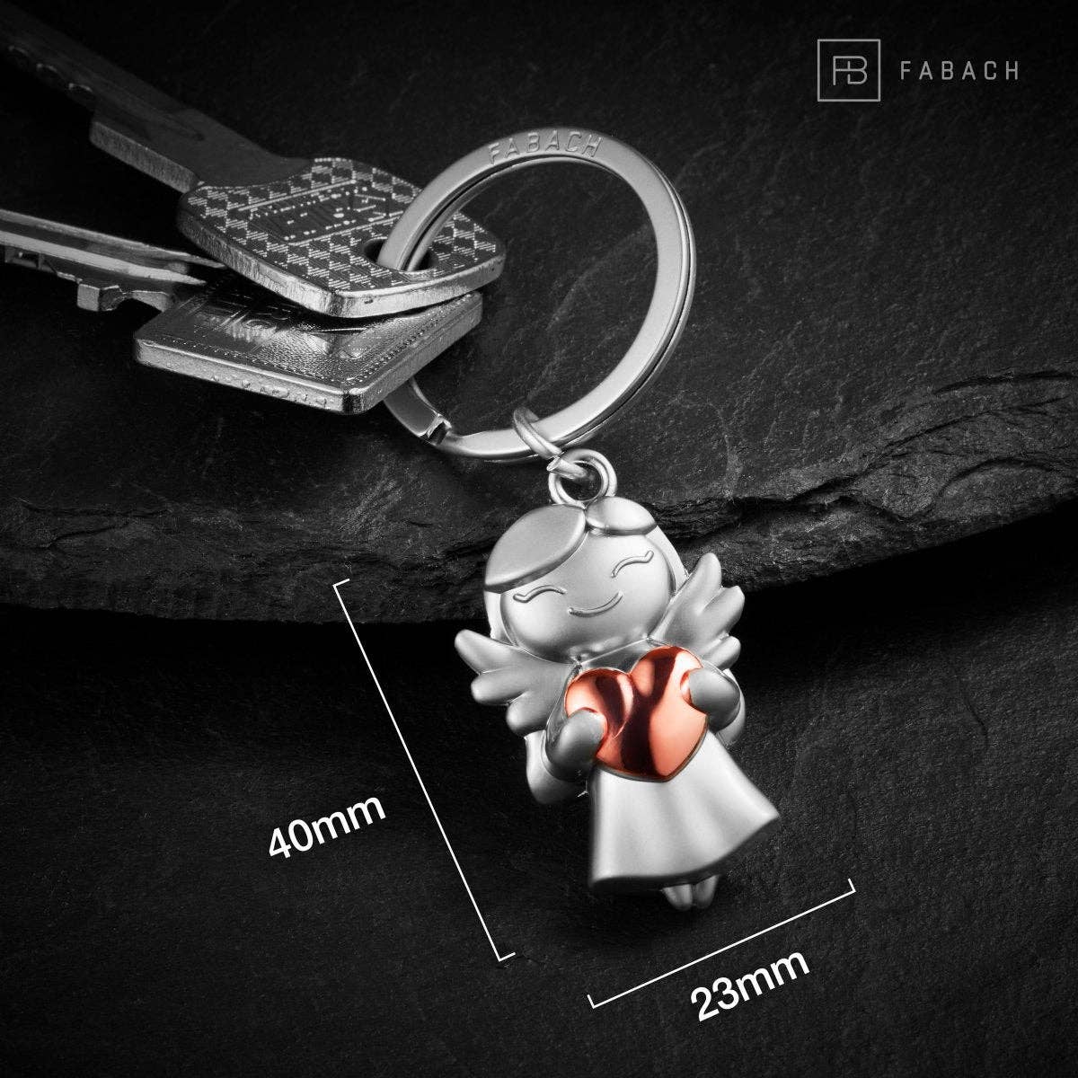 Guardian angel "star" keychain - lucky angel with heart