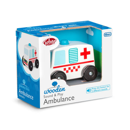 AMBULANCE SONORE ET JOUET EN BOIS