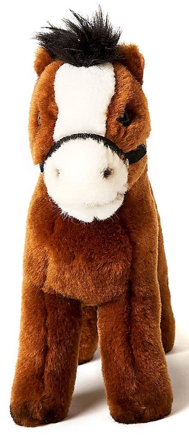 Brown standing horse plush without a saddle