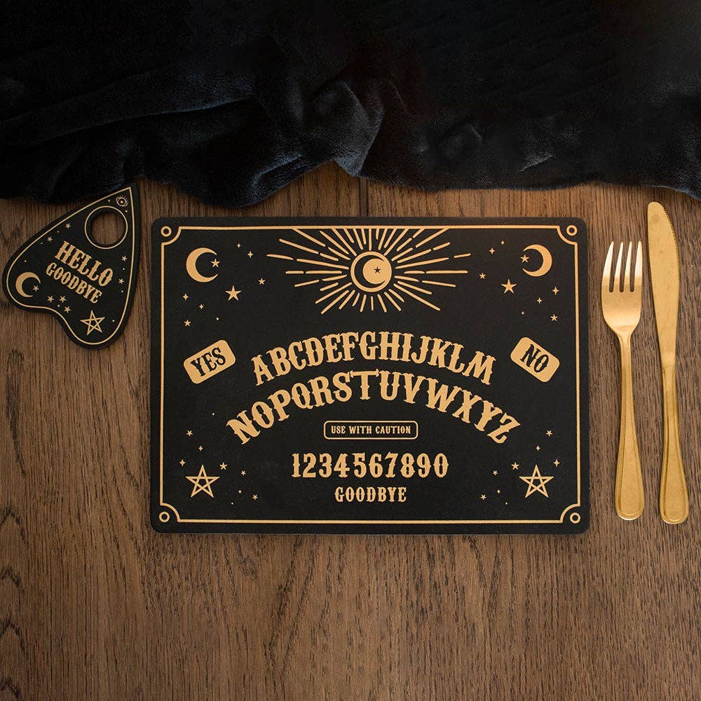 Set de table et sous-verre noir Talking Board
