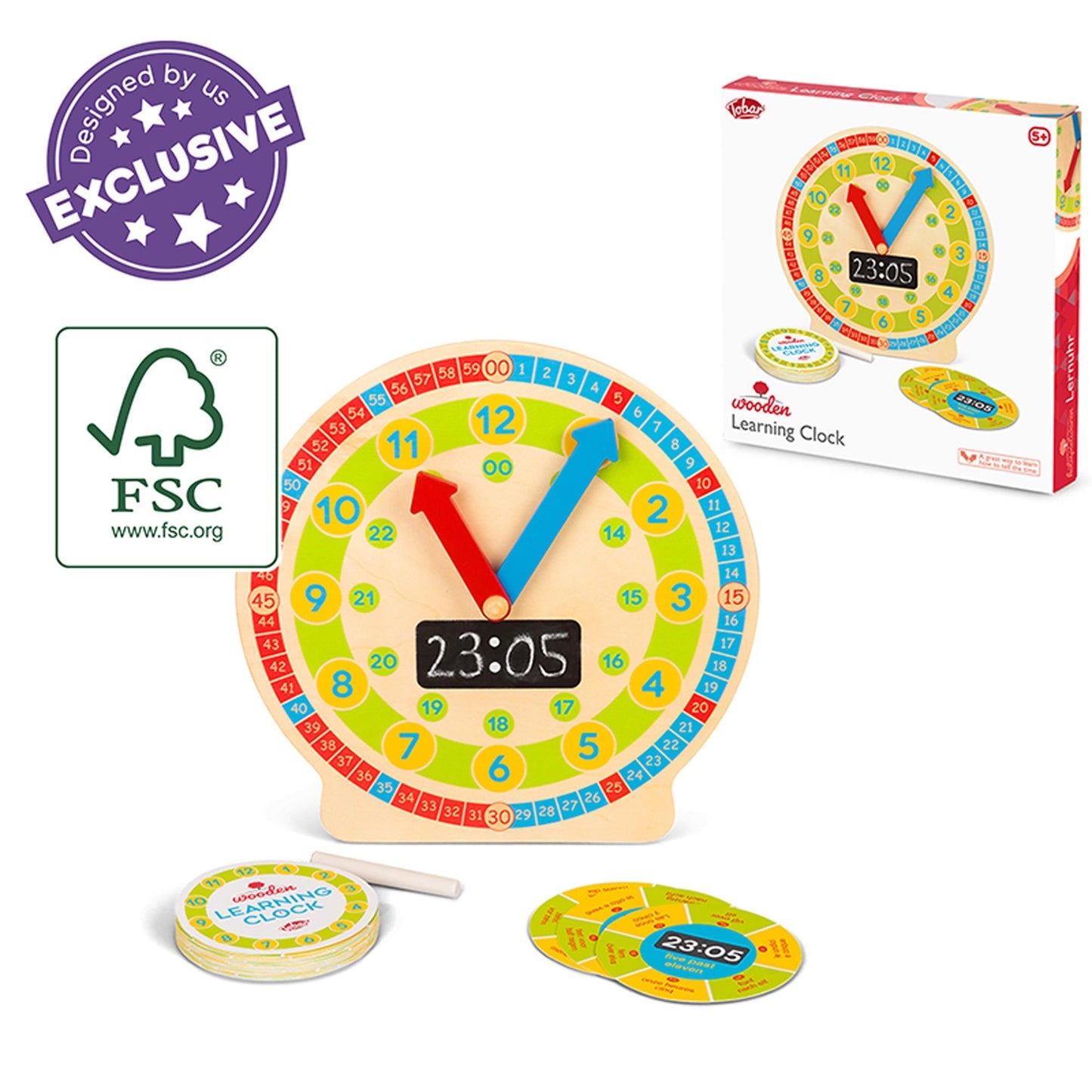 HORLOGE D'APPRENTISSAGE EN BOIS