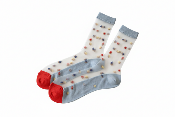 Sheer Floral Socks