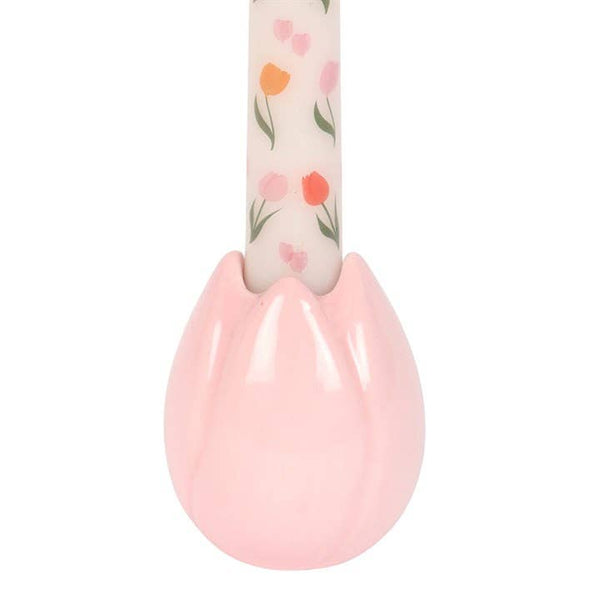 Tulip-shaped candle holder