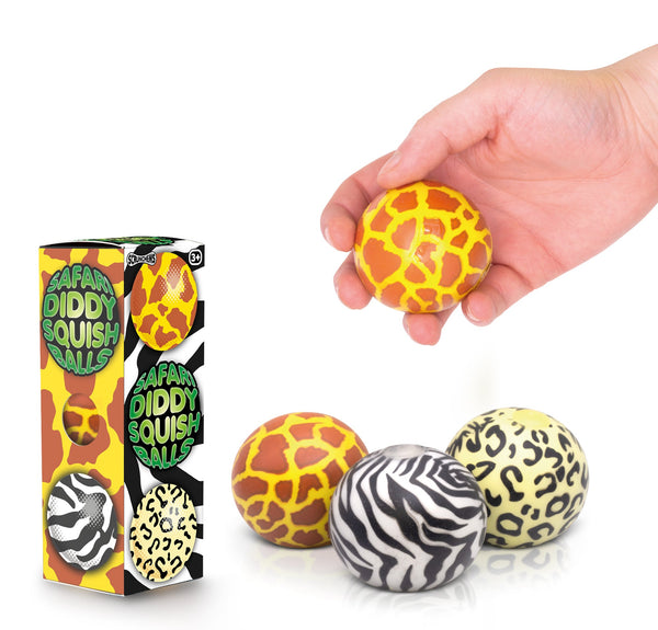 Squish Scrunchems Safari Diddy Balls - 3 Pack
