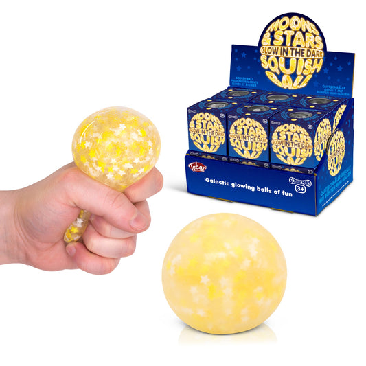 SCRUNCHEMS MOON AND STARS GLOW IN THE DARK SQUISH BALL