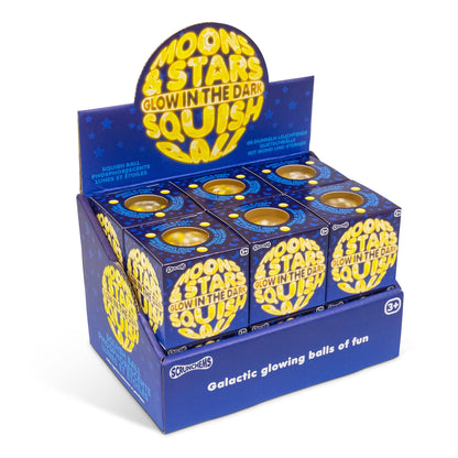SCRUNCHEMS LUNES ET ÉTOILES BRILLENT DANS LE NOIR SQUISH BALL