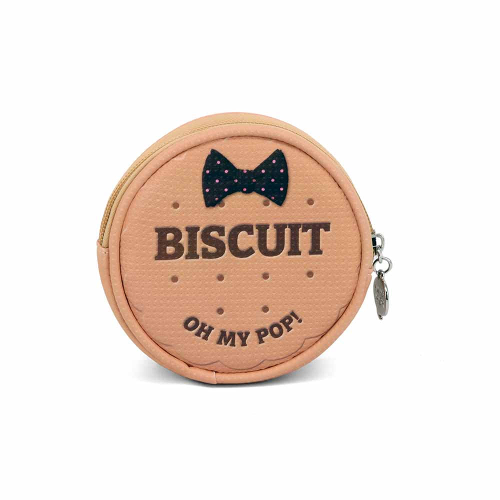Porte-Monnaie Rond Oh My Pop! « Biscuit » avec Poche Transparente