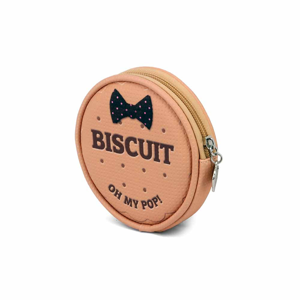 Porte-Monnaie Rond Oh My Pop! « Biscuit » avec Poche Transparente