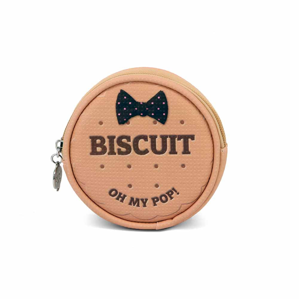 Porte-Monnaie Rond Oh My Pop! « Biscuit » avec Poche Transparente