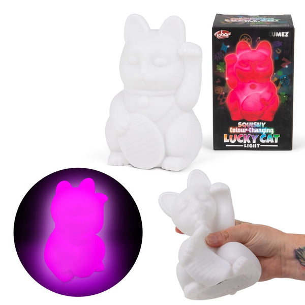 LUMEZ SQUISHY LUMIÈRE CHAT PORTE-BONHEUR À COULEUR CHANGEANTE
