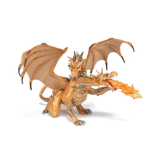 Two-headed gold Dragon figurine