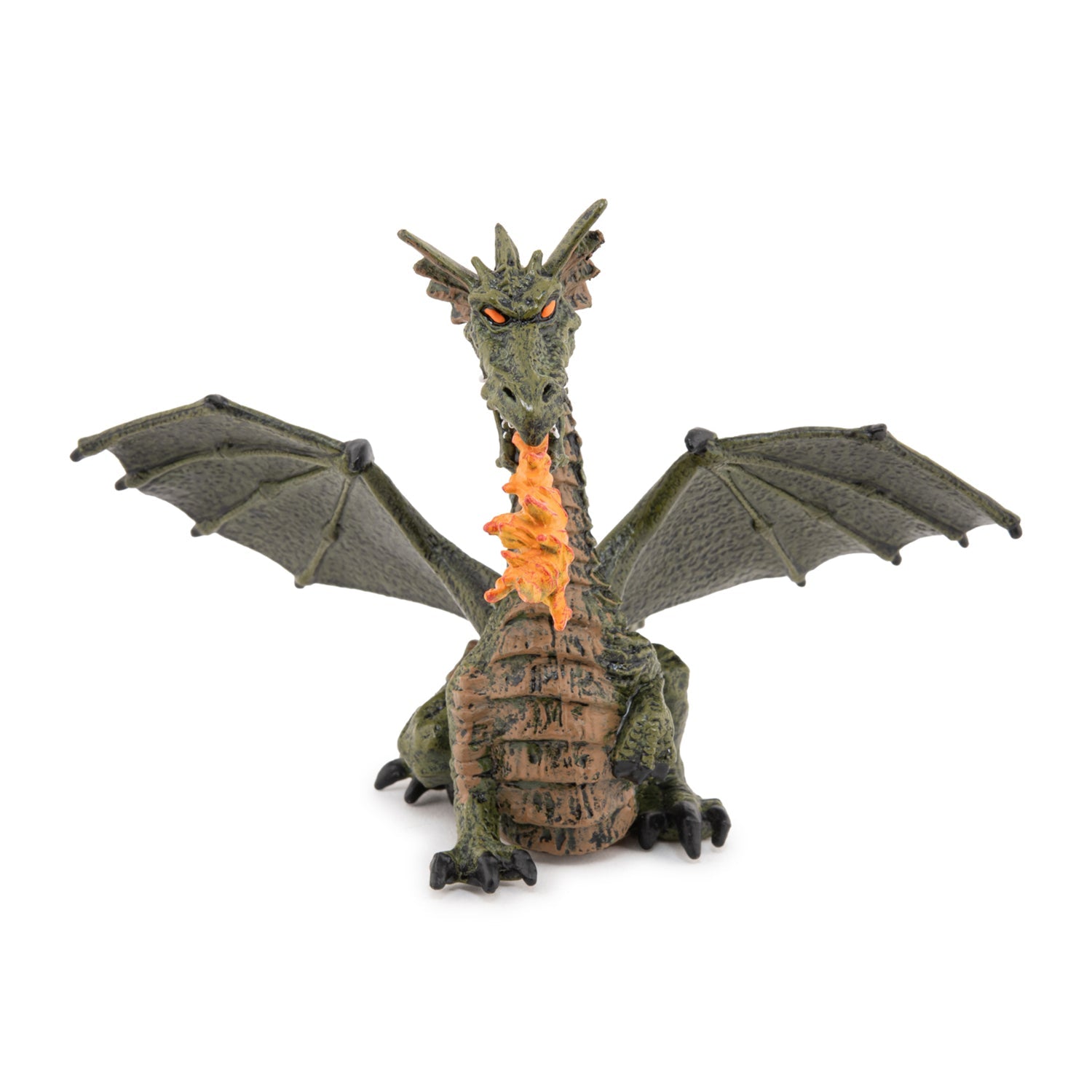 Figurine Dragon ailé vert avec flamme Papo - personnage féerique