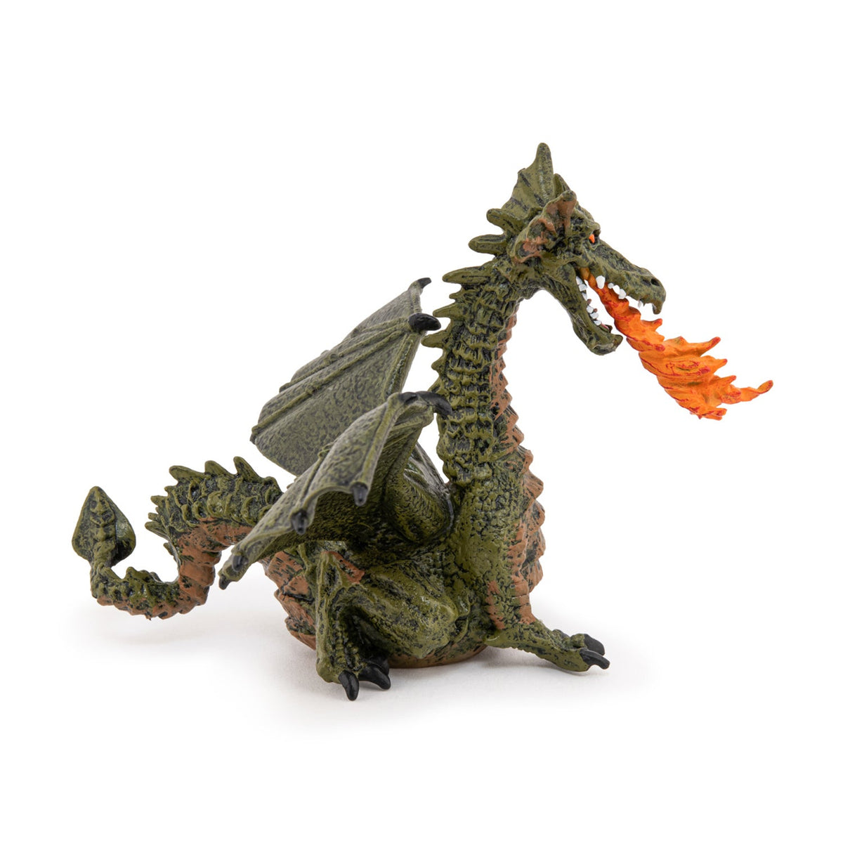 Green Winged Dragon figurine with flame